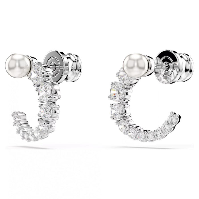 Swarovski Matrix Crystal Pearl Hoop Earrings
