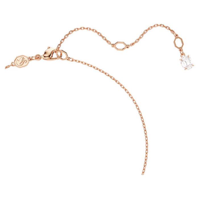 Swarovski Matrix Crystal Pearl Necklace in Rose Toned Metal