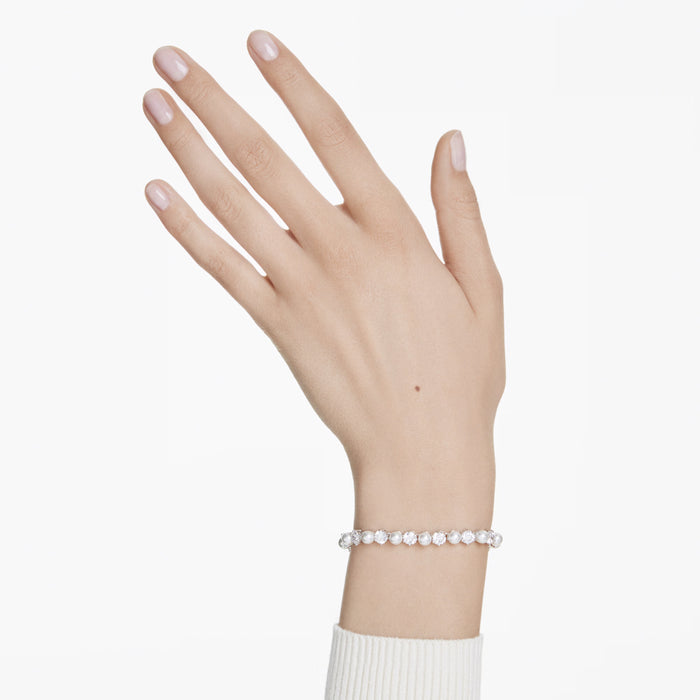 Swarovski Matrix Crystal Tennis Bracelet with Crystal Pearls