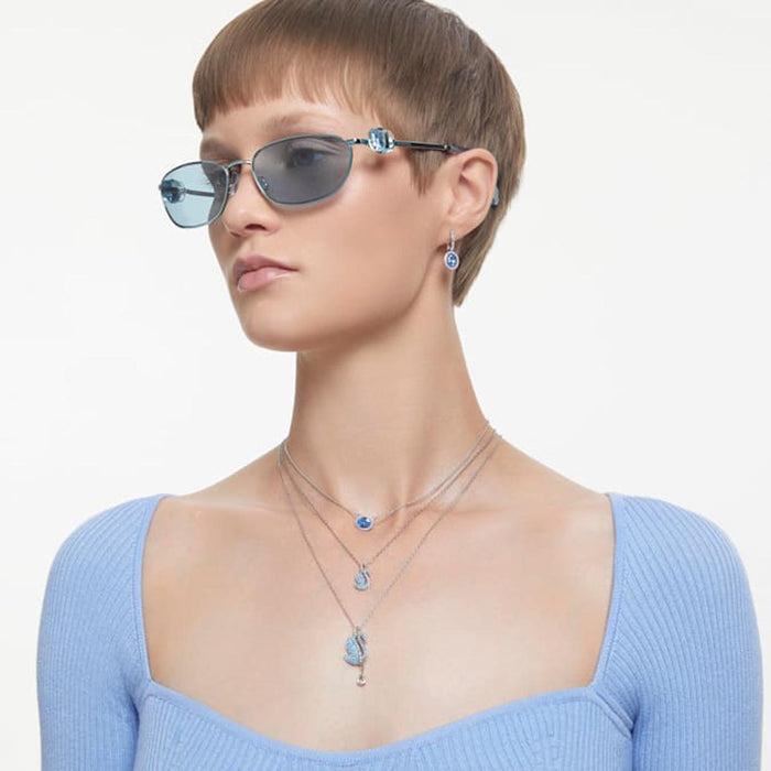 Swarovski Oval Blue Constella Drop Earrings