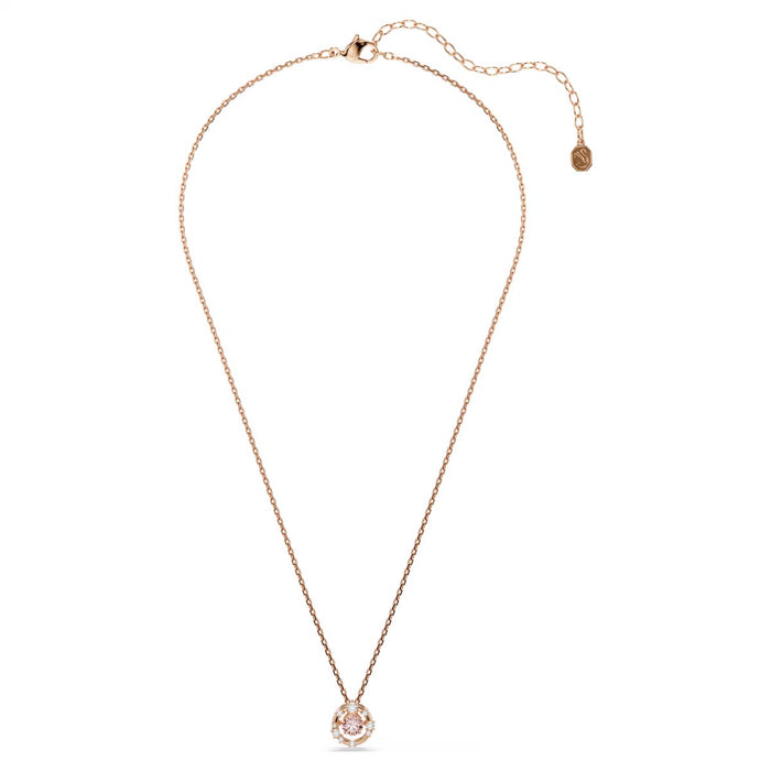 Swarovski Pink Constella Necklace in Rose Tone Plate