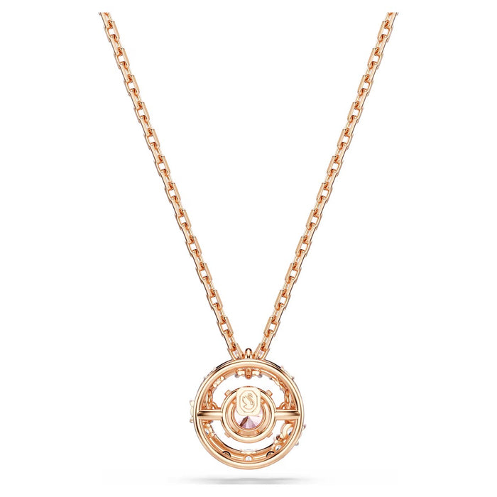 Swarovski Pink Constella Necklace in Rose Tone Plate
