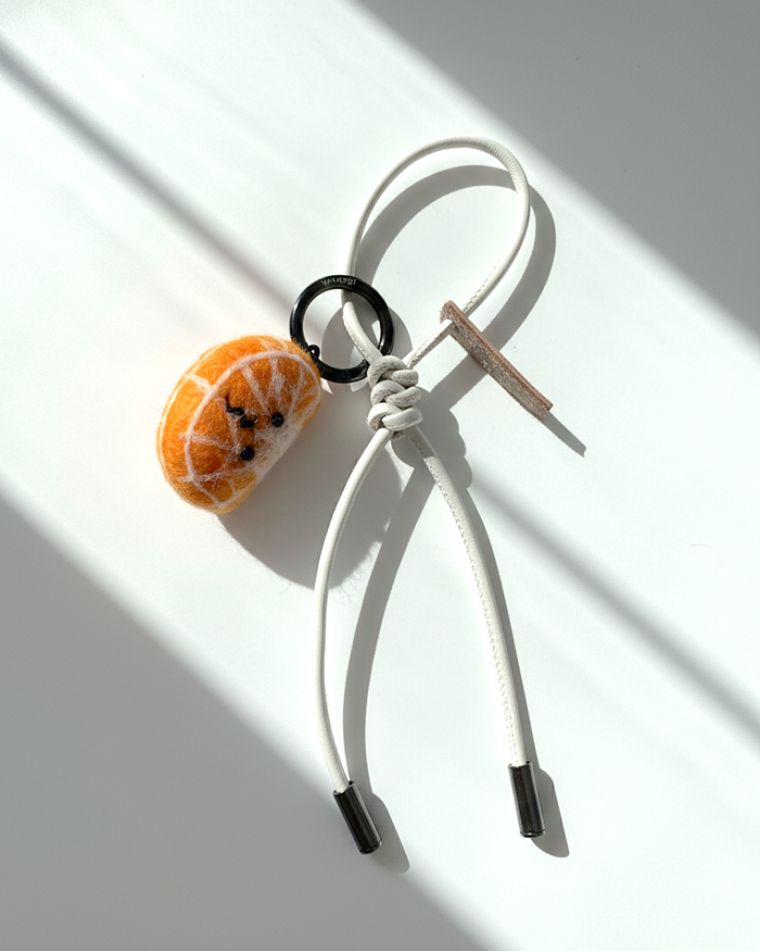 Tangerine Slice Wool Bag & Keychain Charm - Woobbi