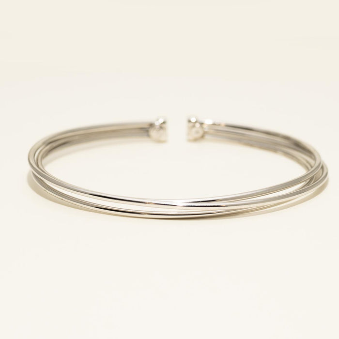 Three Row Bangle Bracelet in Sterling Silver