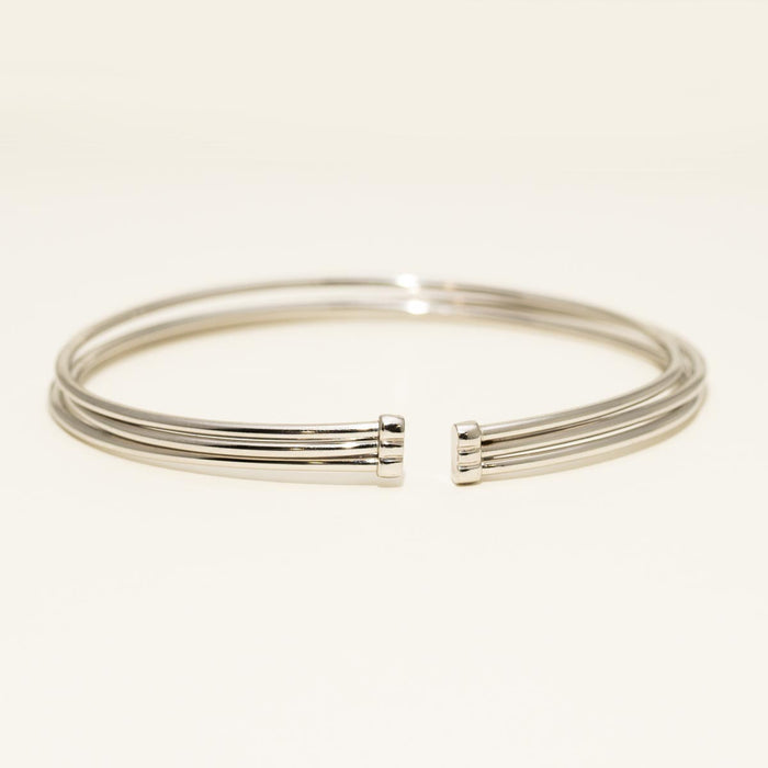 Three Row Bangle Bracelet in Sterling Silver