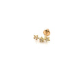 Three Stars Piercing with Cubic Zirconia in 18K Gold