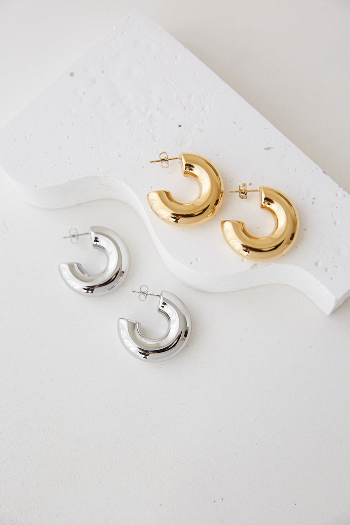 Tigga Tube Hoops - Gold, Silver, Rose Gold