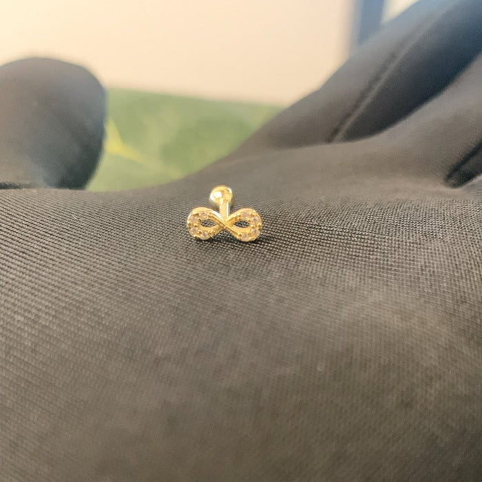 Tragus Infinity Piercing in 18K Gold