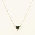 Trillion Cut Maine Green Tourmaline Necklace in Sterling Silver