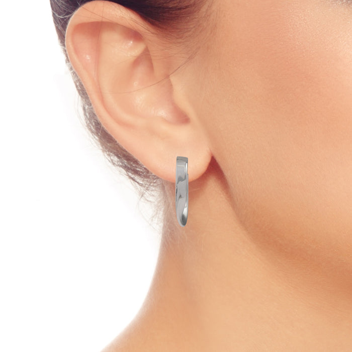 Twisted Hoop Earrings in Sterling Silver