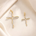 Two-Tone Gold Cross Pendant in 18K Gold