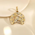 Two-Tone Gold Horseshoe Pendant in 18K Gold