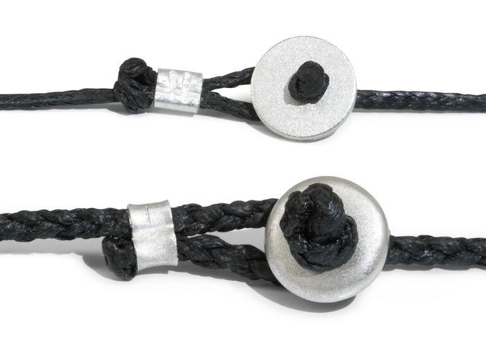 Wax Cord with Toggle, Sterling Silver