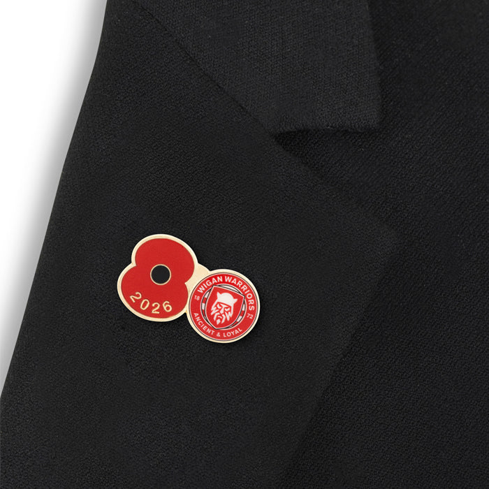 Wigan Warriors Poppy Rugby Pin 2026
