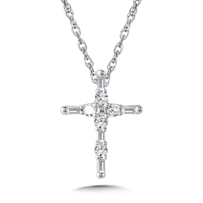 Yellow Gold & White Gold Diamond Cross