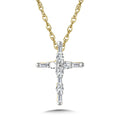 Yellow Gold & White Gold Diamond Cross